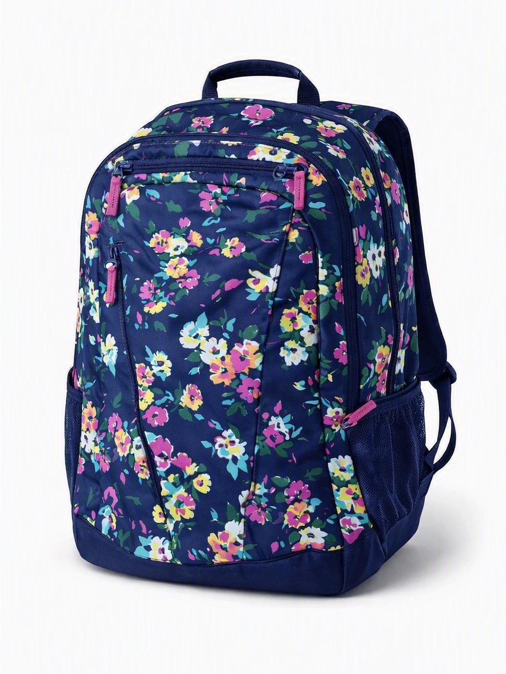 Lands' End Backpack Kids ClassMate Large Backpack Navy Floral NWT